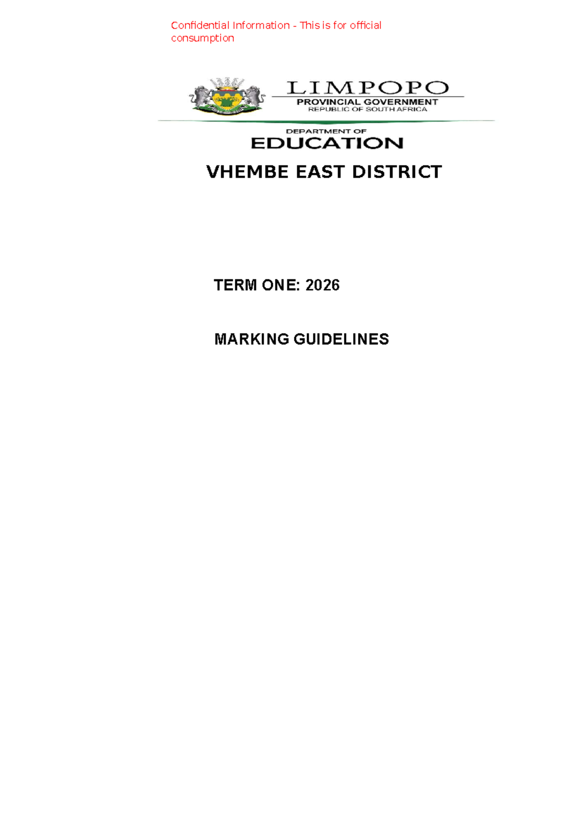 ACCN 2026 Grade 12 Term 1 Marking Guidelines for Written Report - Studocu