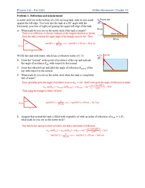 Ch 10 - Physics 132 Written Problems Solutions - Fa24 - Studocu