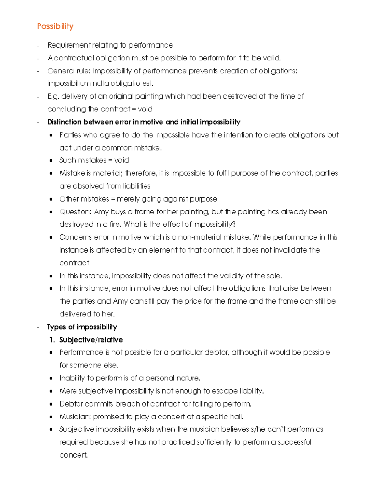 Possibility - Lecturer notes - Possibility Requirement relating to ...
