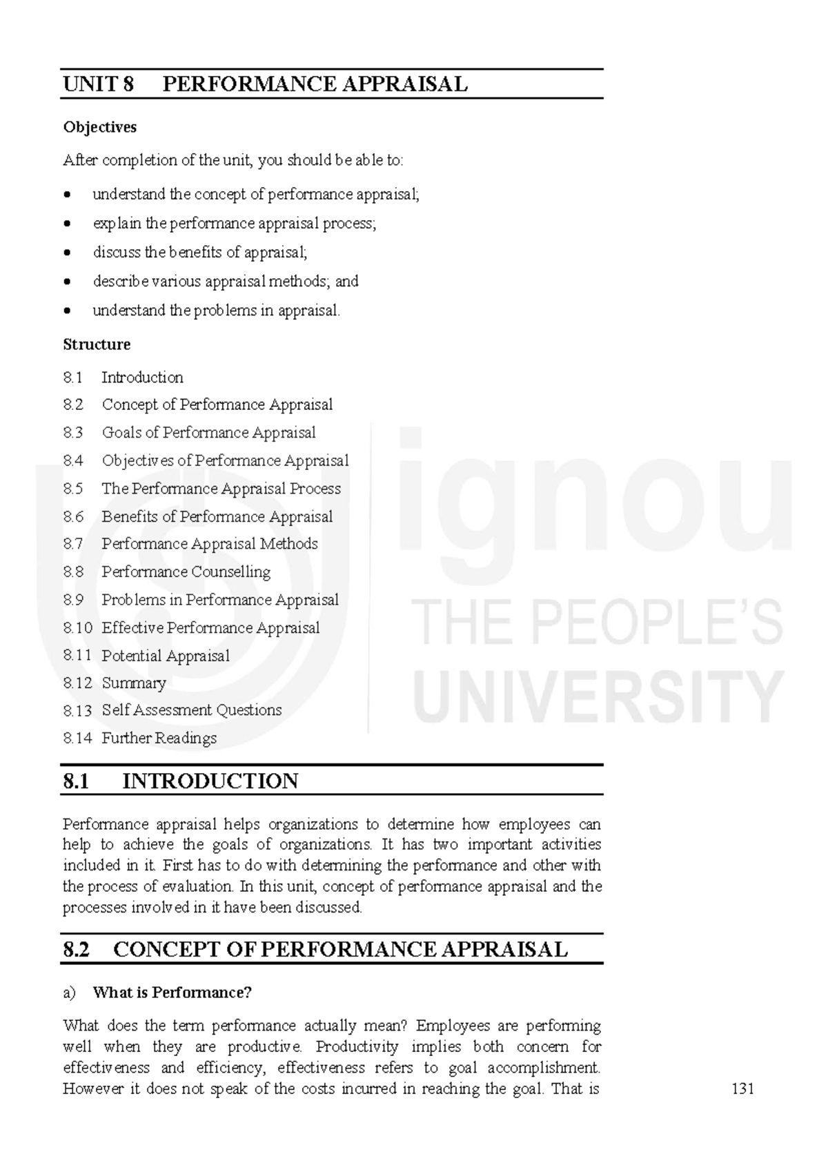 Unit 8: Performance Appraisal - Concepts, Methods, and Challenges - Studocu