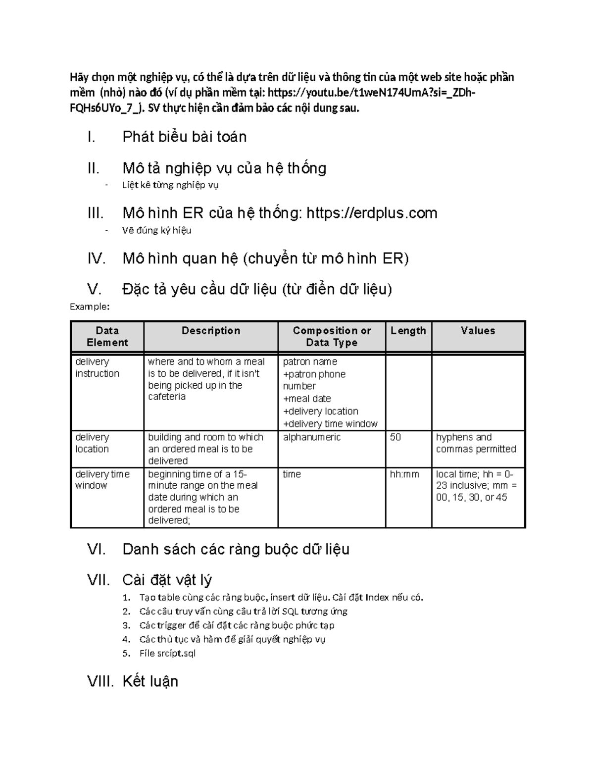 DBI Assignment Form: Nghiệp Vụ và Mô Hình Dữ Liệu - Studocu