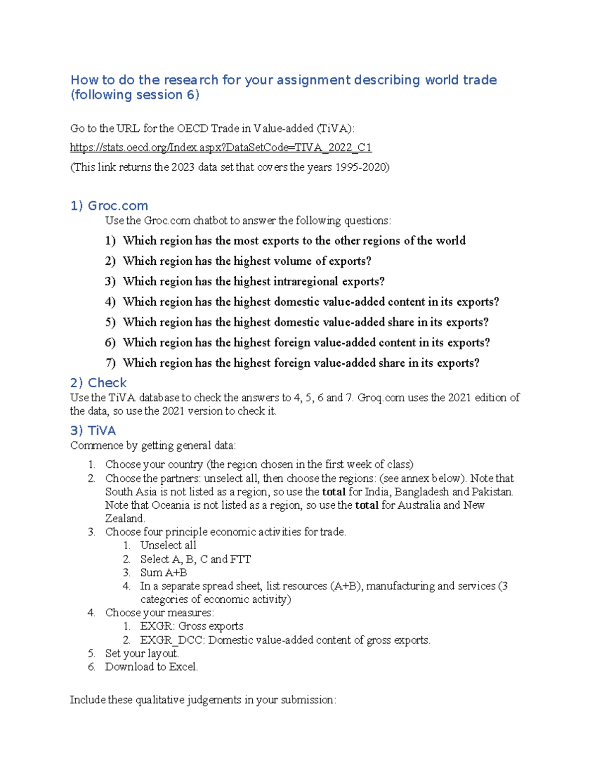 Lesson 6 Assignment Guide: Researching World Trade Data - Studocu