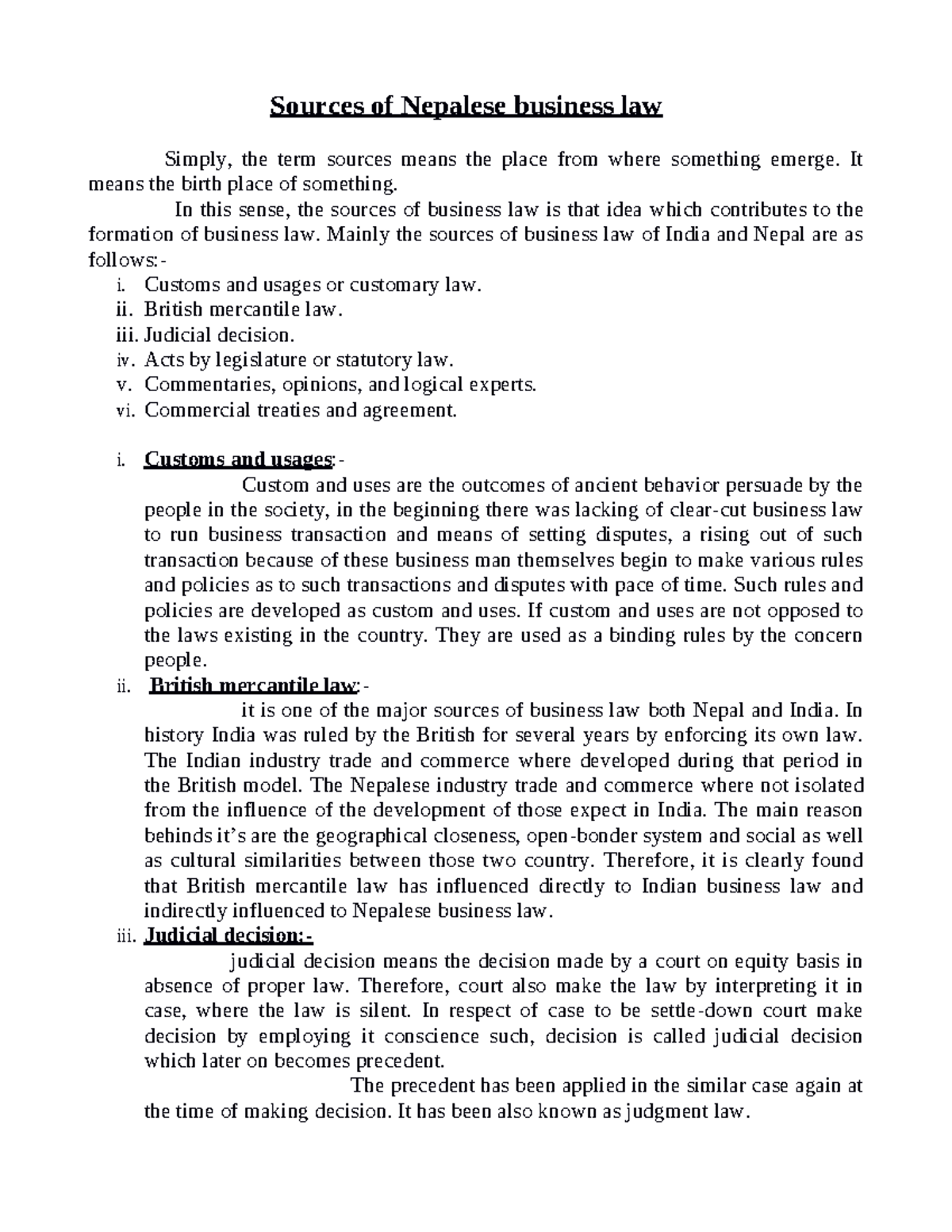 6. Key Sources of Business Law in Nepal: Historical Insights - Studocu