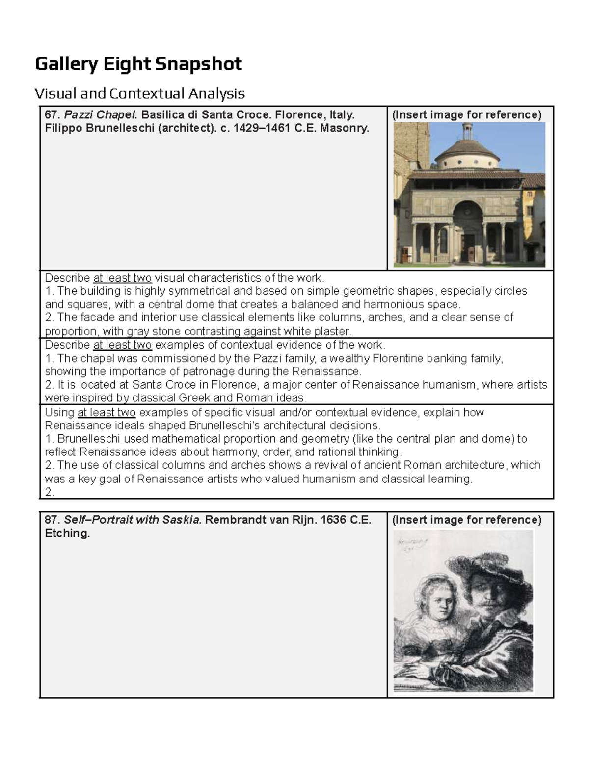 Gallery Eight Snapshot Visual & Contextual Analysis - ARE 8.02 - Studocu