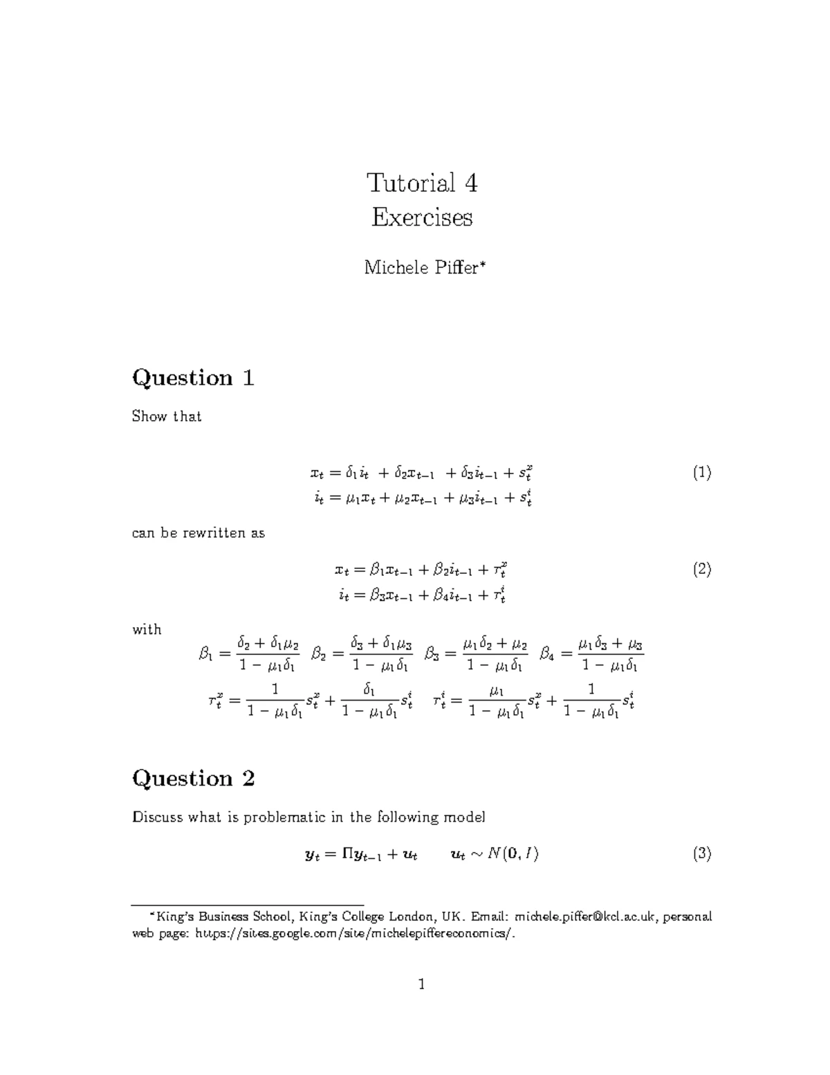 6QQMN971 Tutorial 2 Solutions and Economic Growth Analysis - Studocu