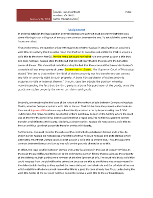Contract Law Principles: Objective Test & Case Analysis (LAW 101) - Studocu