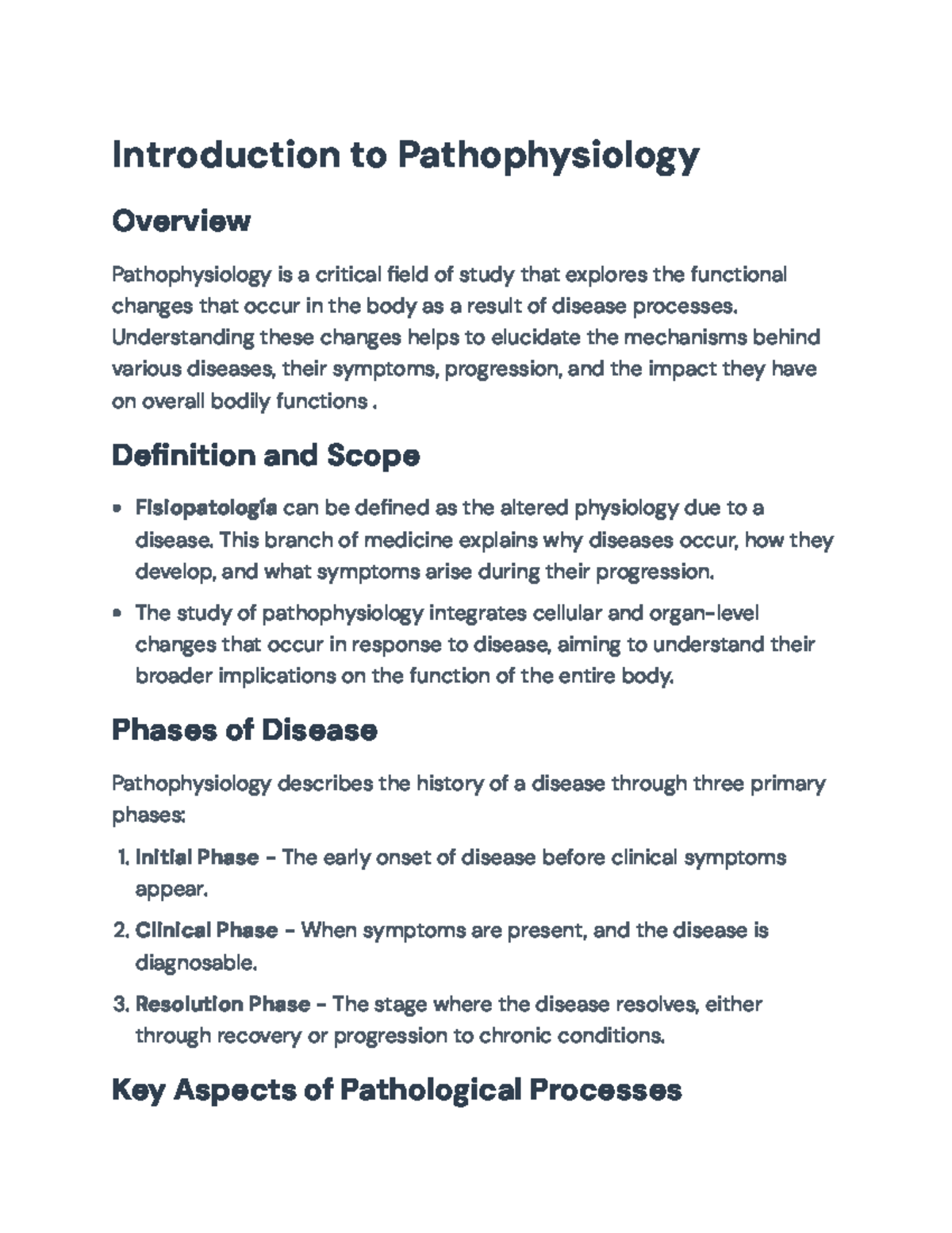 Pathophysiology 101: Overview of Disease Mechanisms and Cellular ...