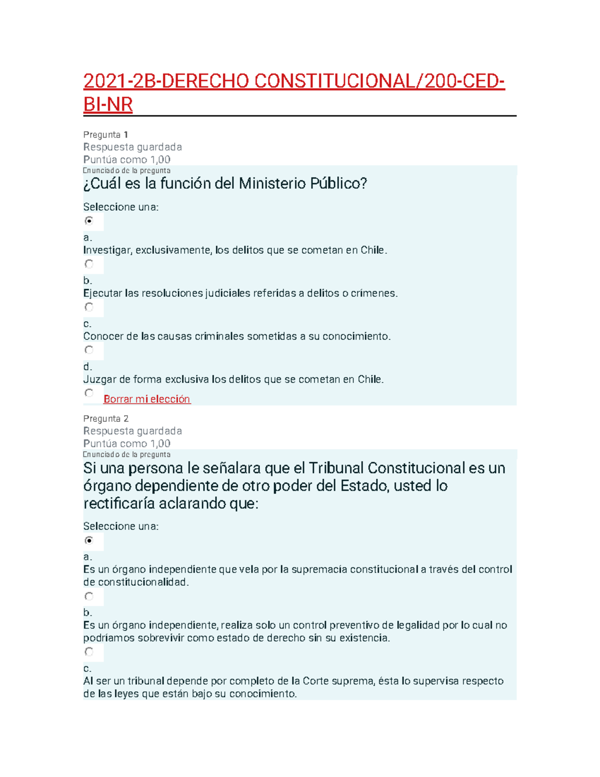 Examen Final de Derecho Constitucional - GB 85 - Studocu