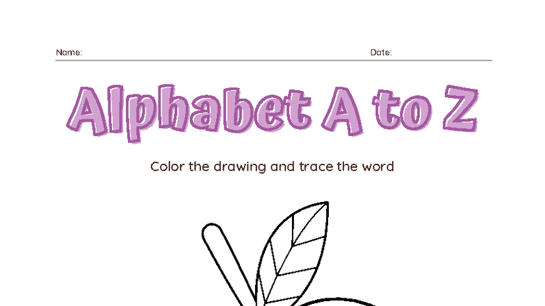 Alphabet A to Z Coloring Worksheet Set (2025) - Studocu