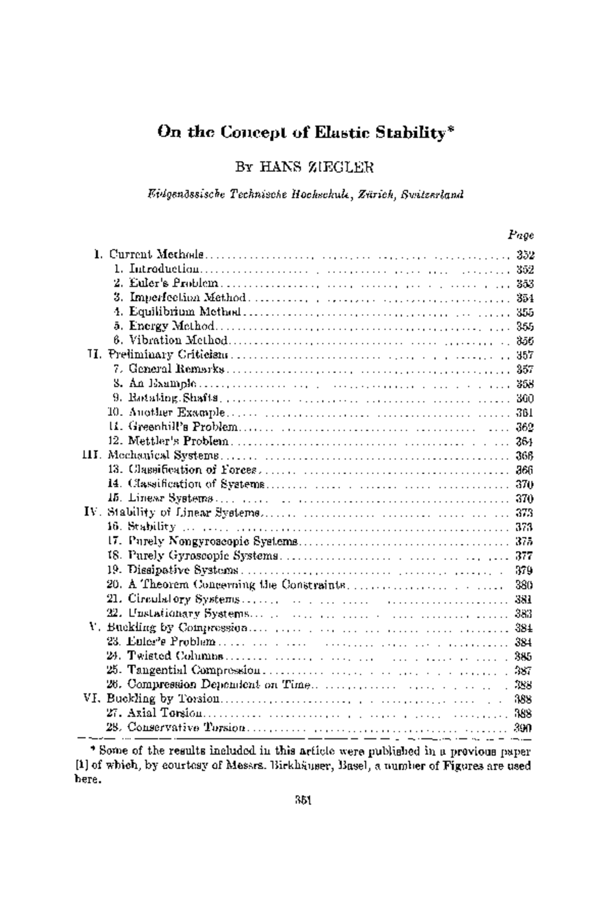 On the Concept of Elastic Stability - HANS ZIEGLER (1956) - Studocu