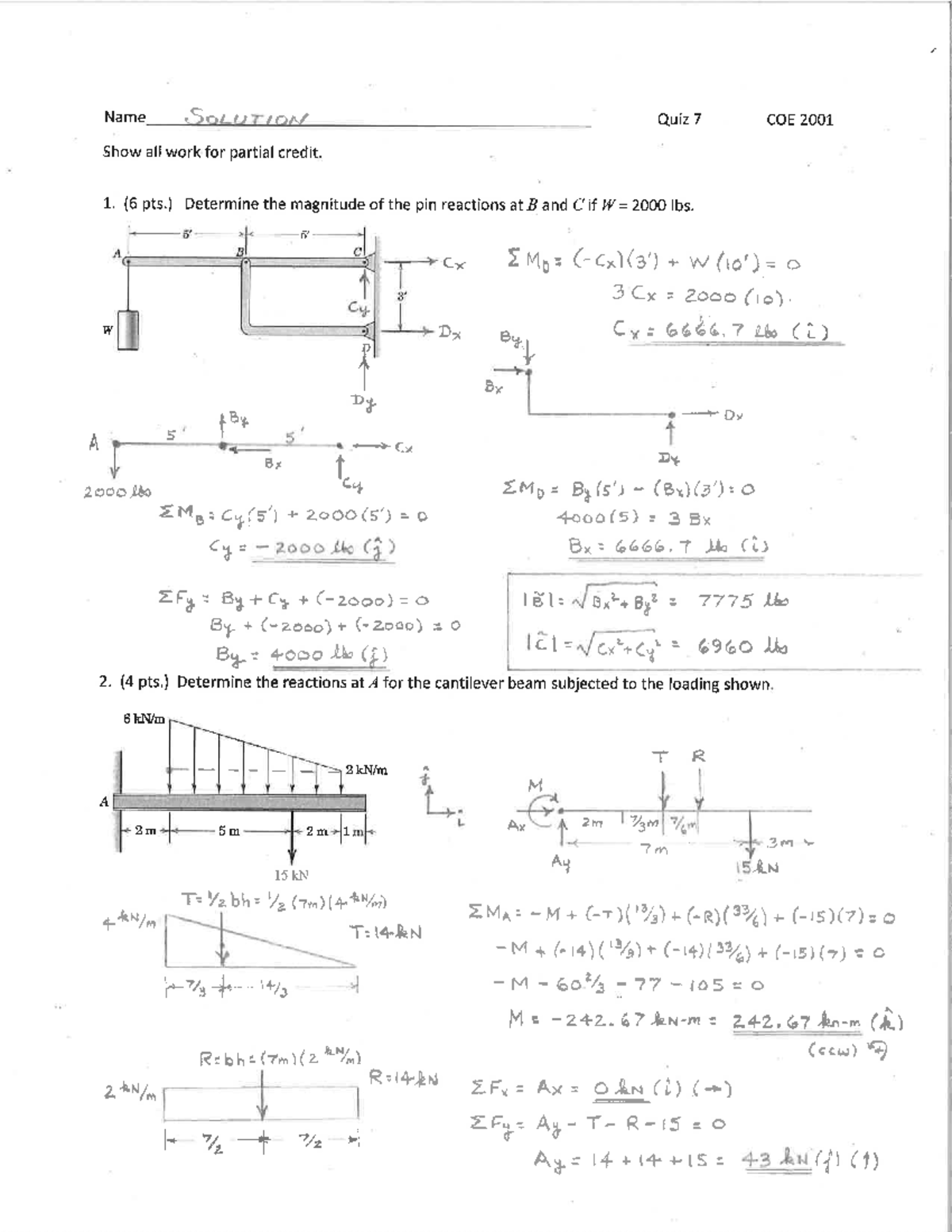 Quiz+7+Solution - Exam Practice - COE 2001 - Studocu