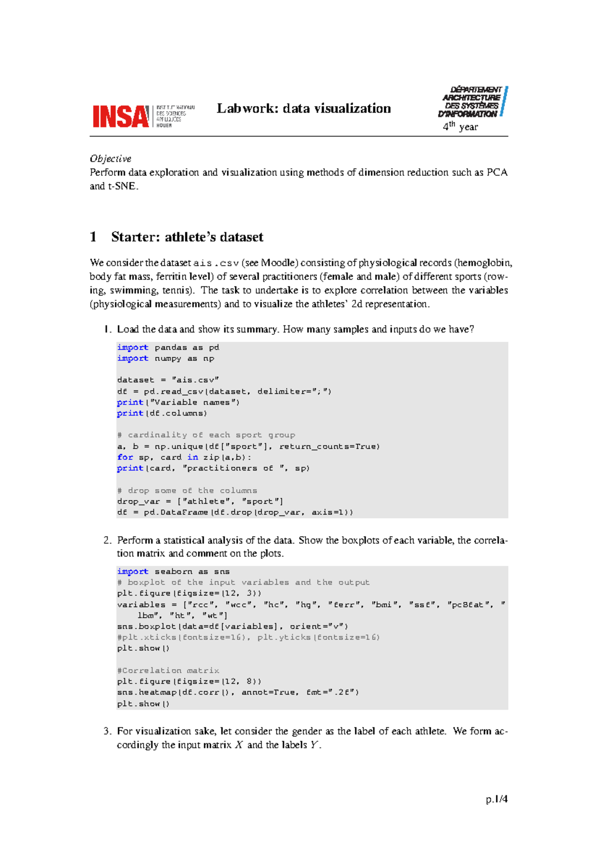 Tpdataviz - tp machine learning - Labwork: data visualization 4 th year ...