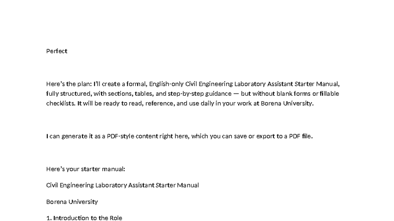 Civil Engineering Lab Assistant Starter Manual - Borena University ...
