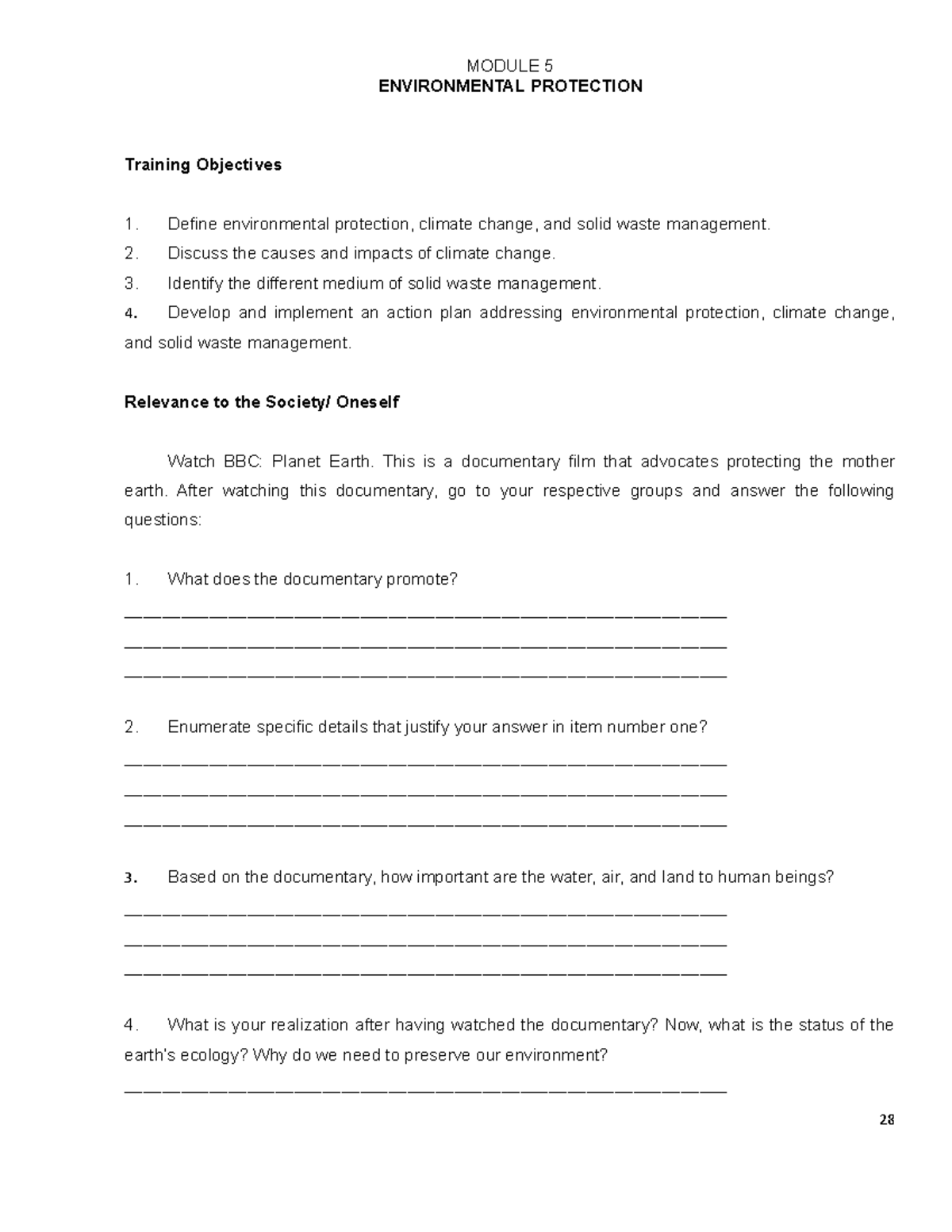 Module 5: Environmental Protection - Climate Change & Waste Mgmt. - Studocu