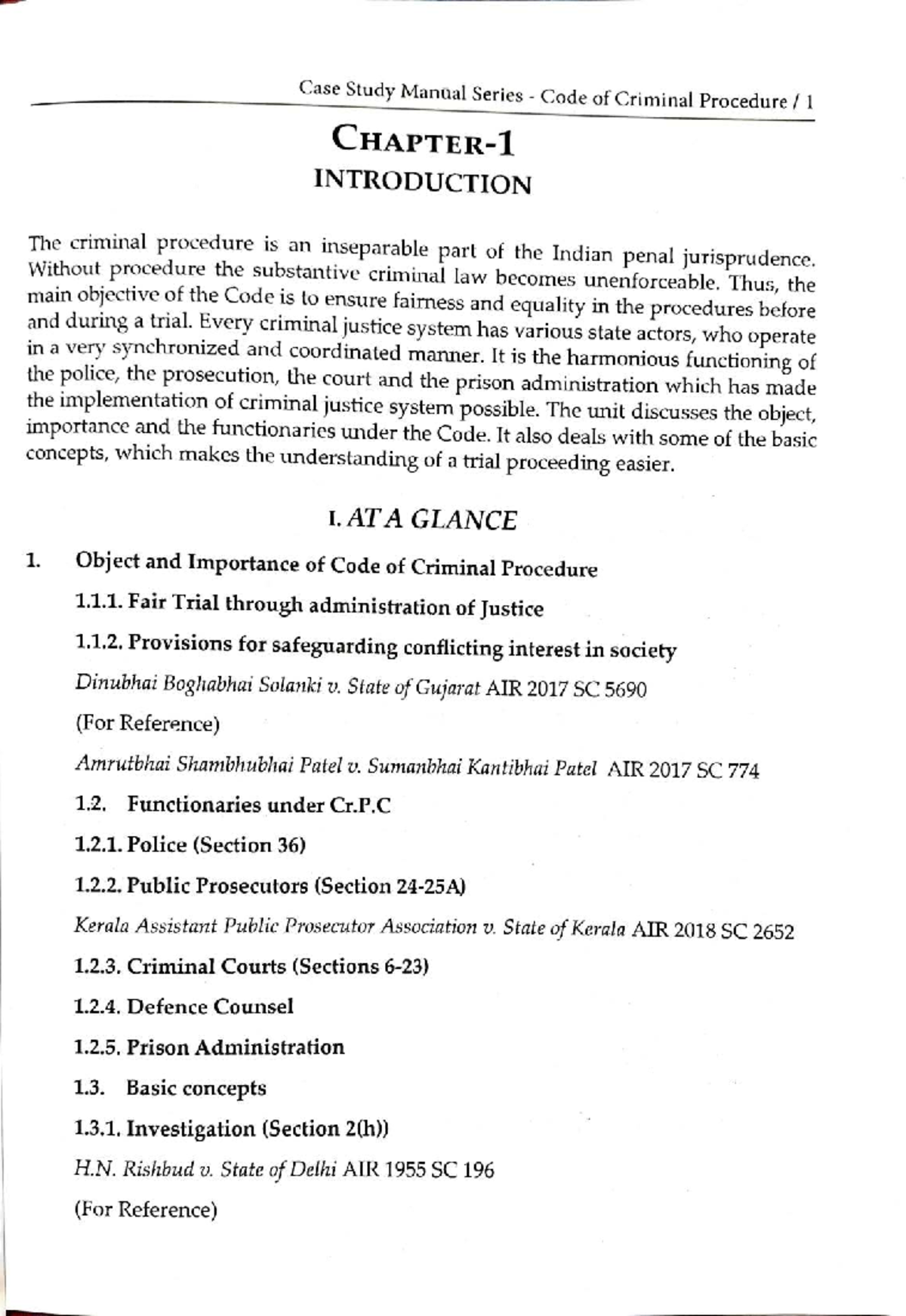 Case Study Manual: Code of Criminal Procedure (CrPC) Overview - Studocu