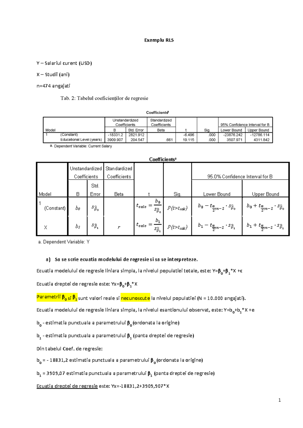 (5) Exemplu RLS - Lecture notes 2-3 - Exemplu RLS Y – Salariul curent ...