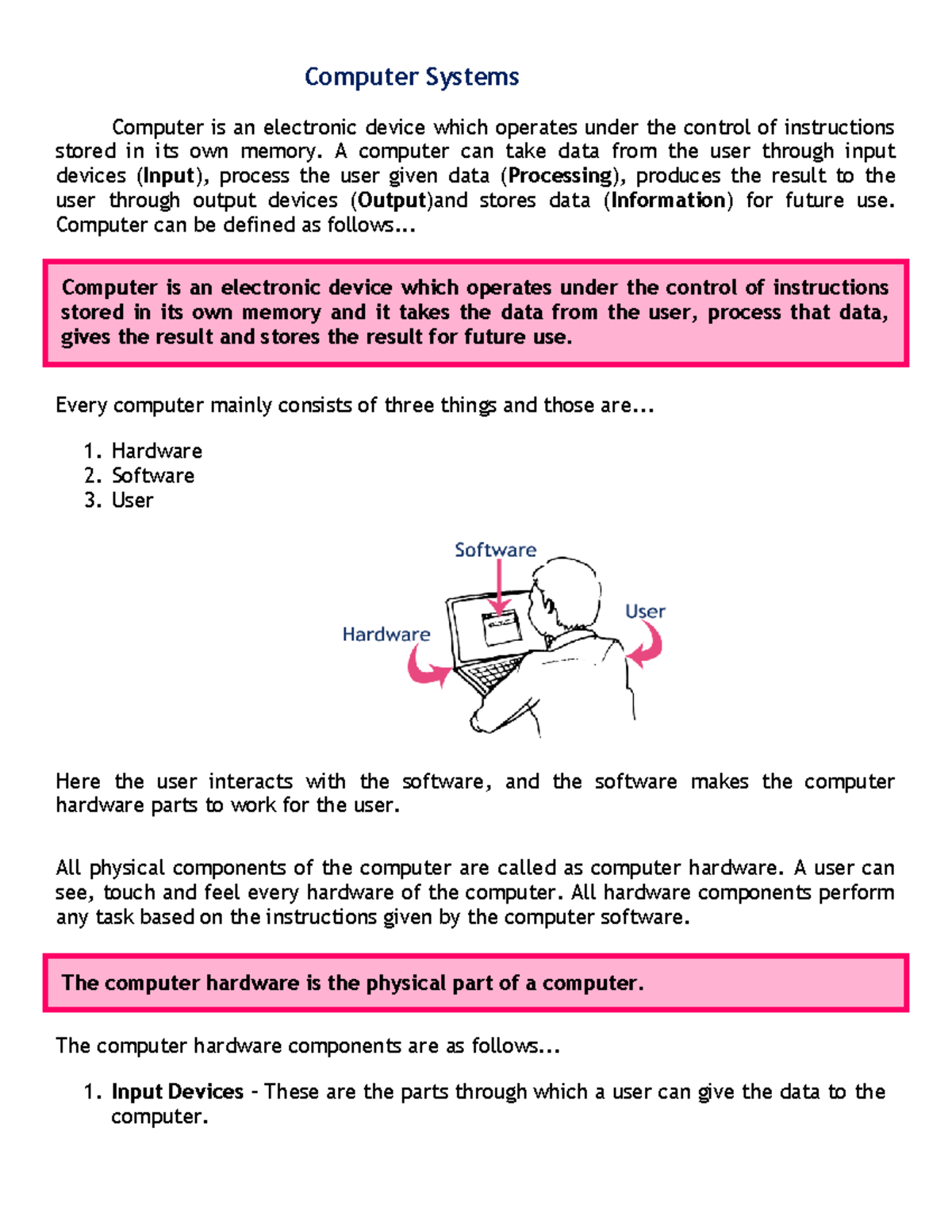 C Programming Lecture Notes: Computer Basics and Data Types - Studocu