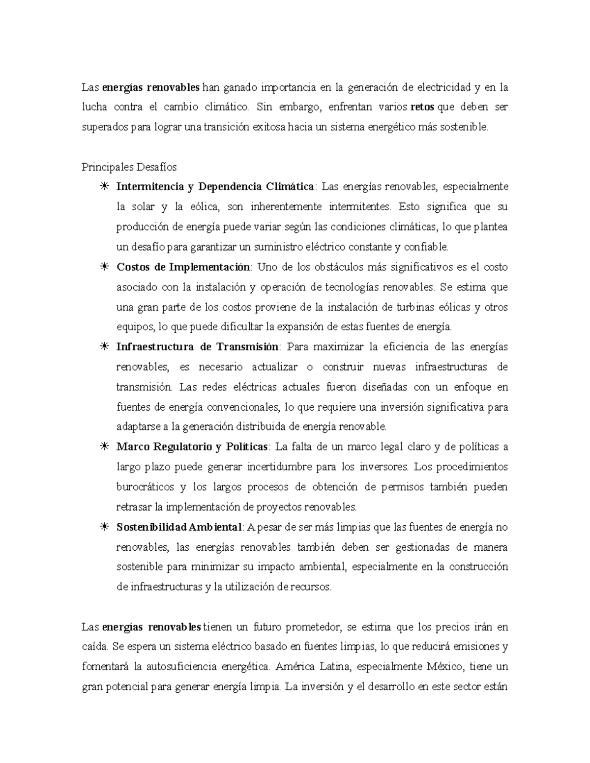 Desafíos y Oportunidades de las Energías Renovables en América Latina ...