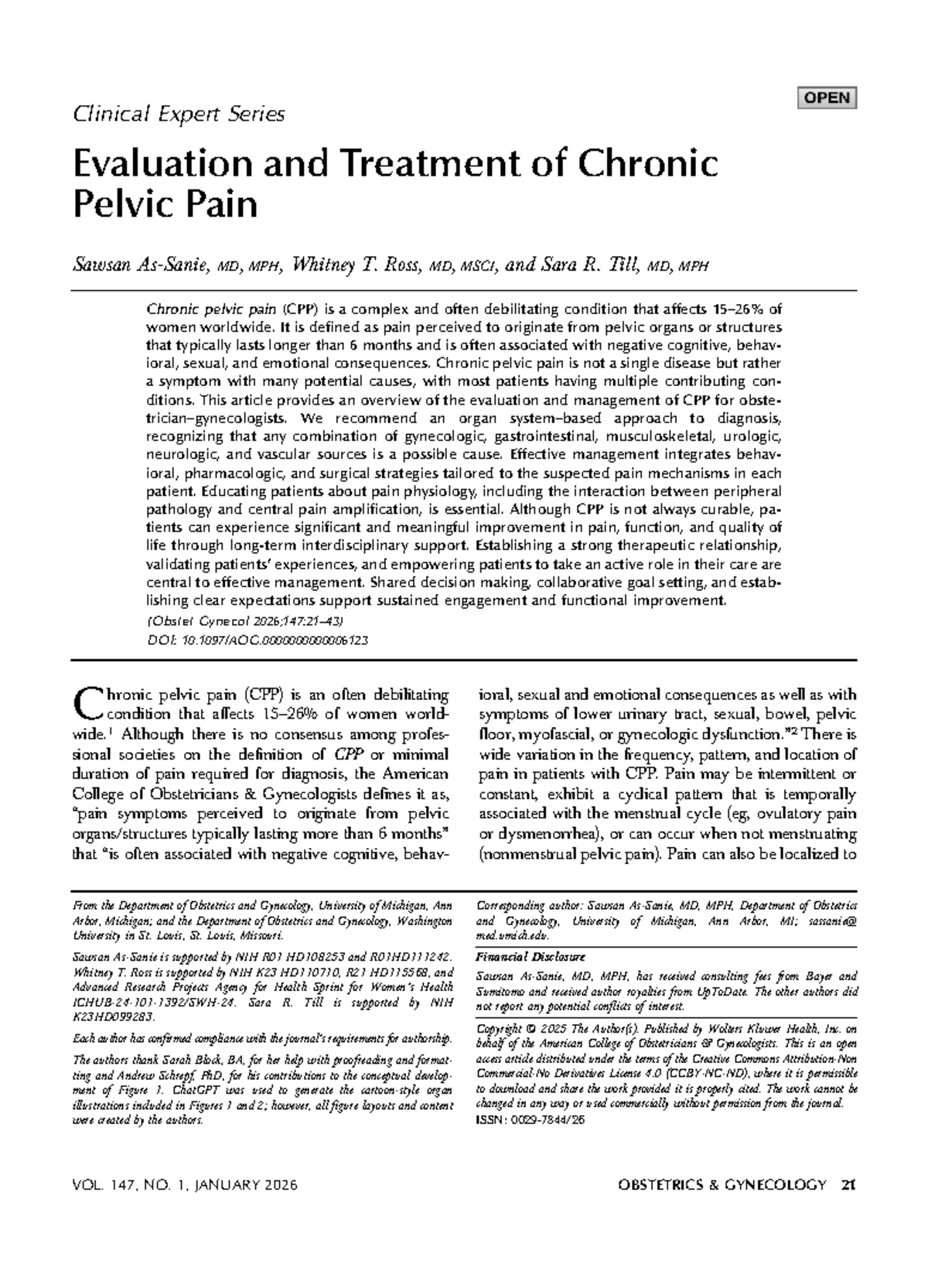 Evaluation and Treatment of Chronic Pelvic Pain: A Comprehensive Guide ...