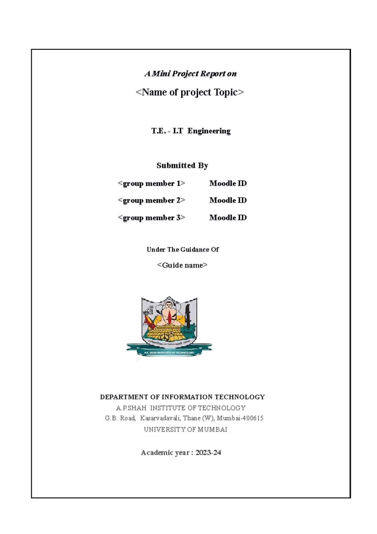 Mini project-2A report format first 5 pages - A Mini Project Report on ...