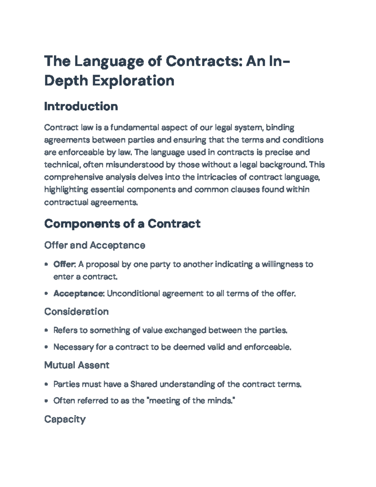 Understanding Contract Language: Key Components and Clauses - The ...