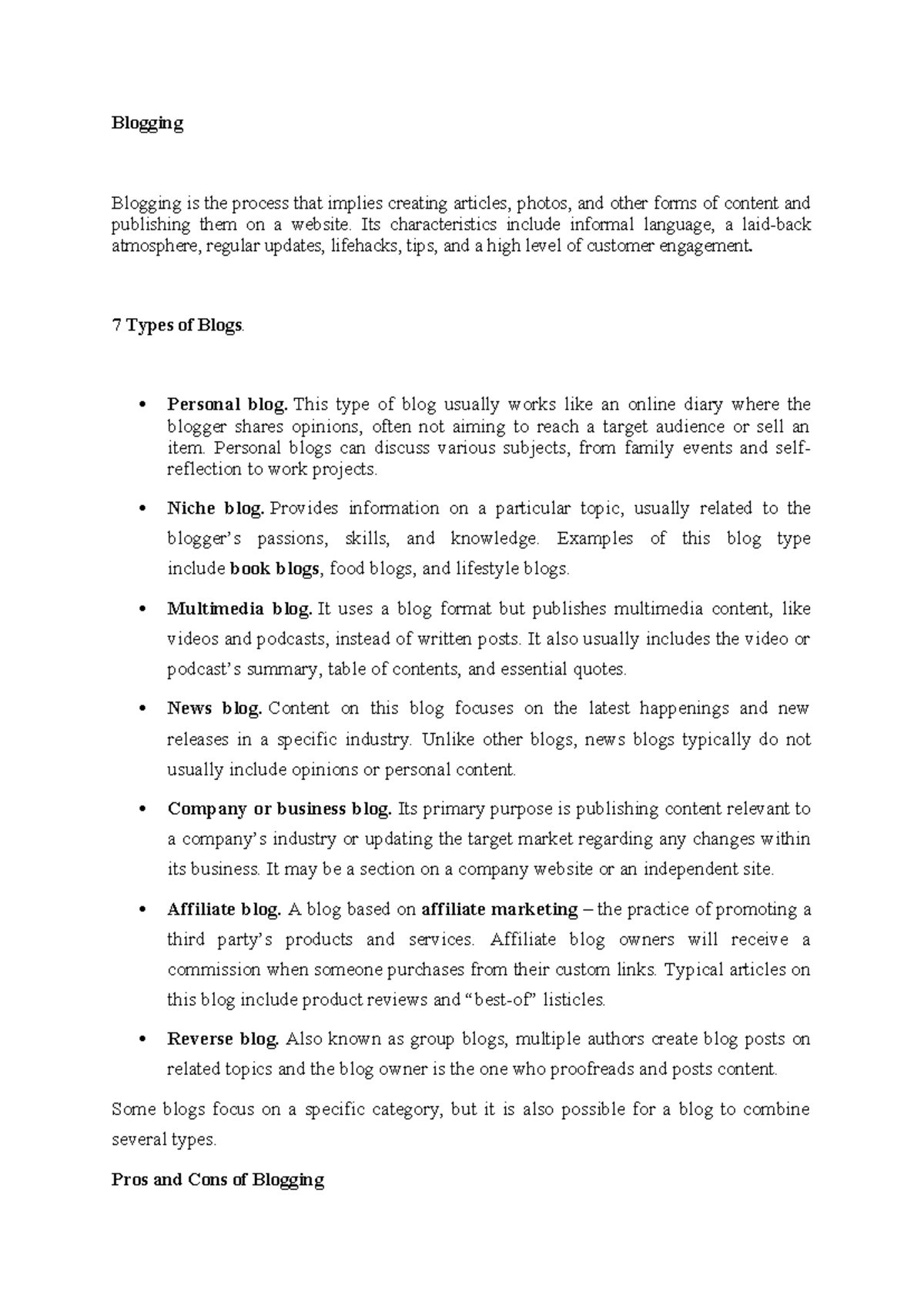 Unit 3 Content creation and sharing using case campaign - Blogging ...