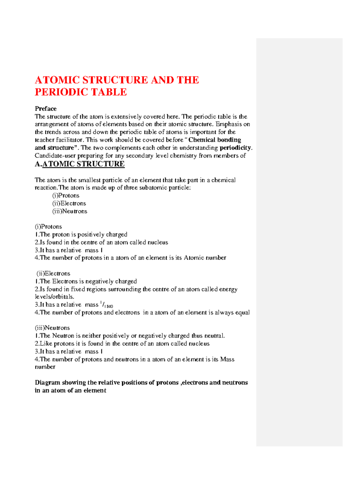 Chemistry FORM-2 Notes: Atomic Structure & Periodic Table Insights ...