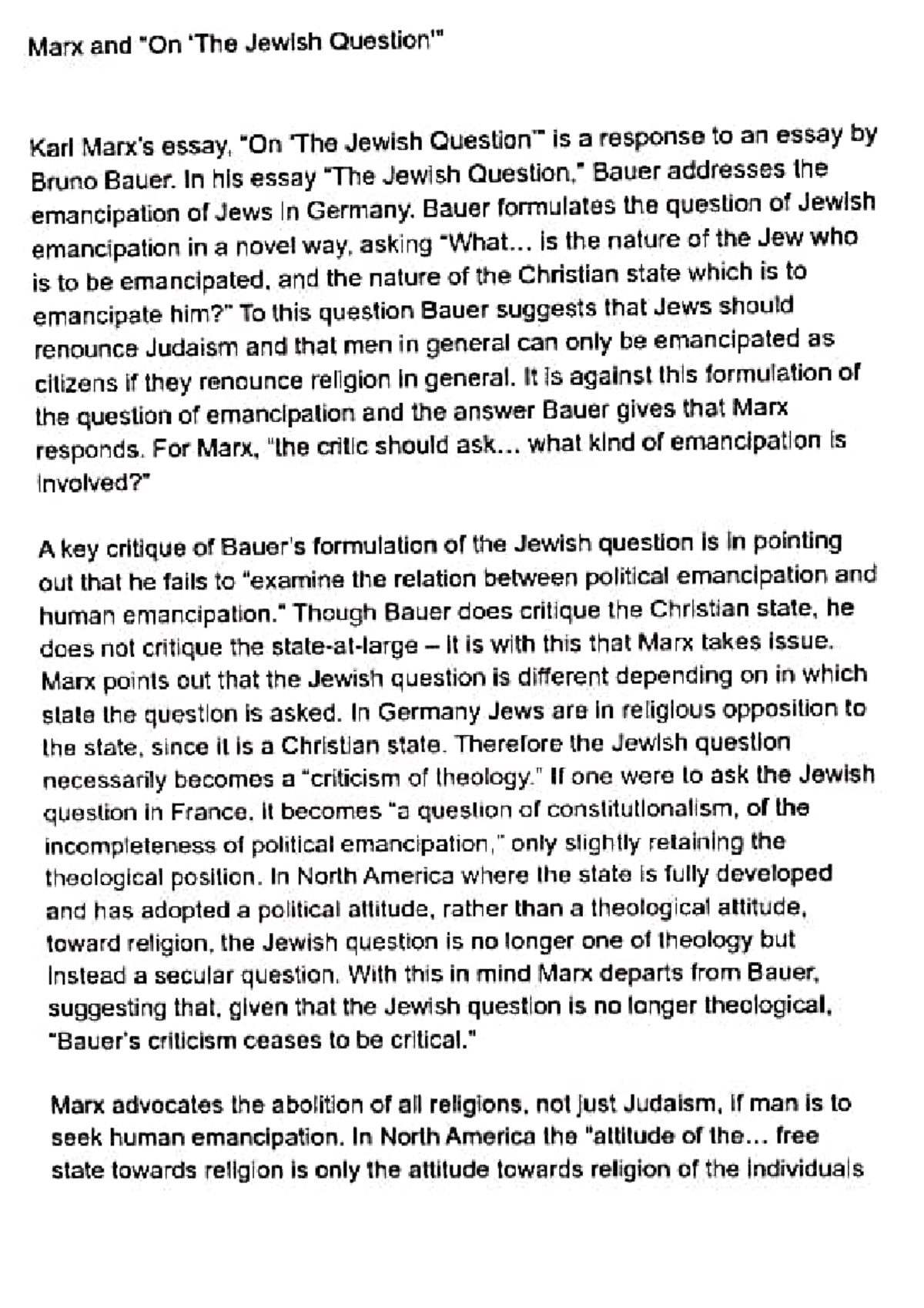 Jewish Question - Comprehensive Study Notes - Studocu