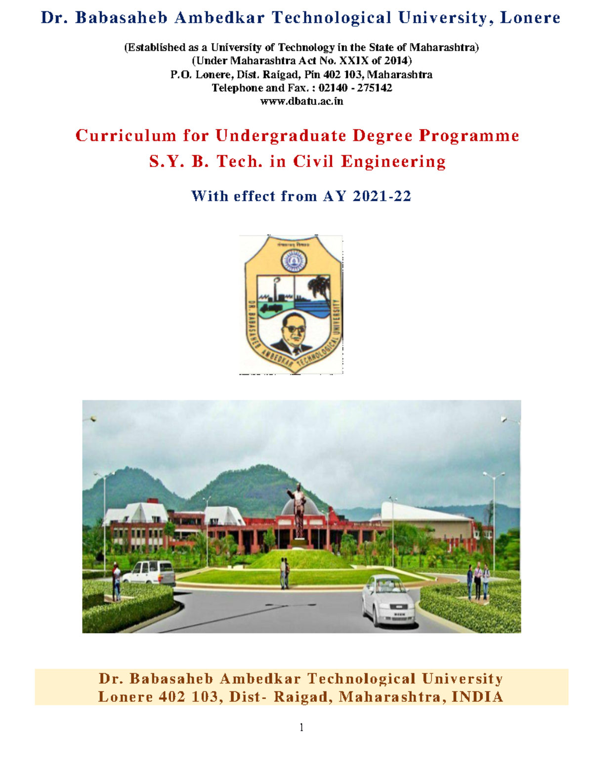 S.Y. B. Tech. Civil Engineering Curriculum Overview and Course Details ...