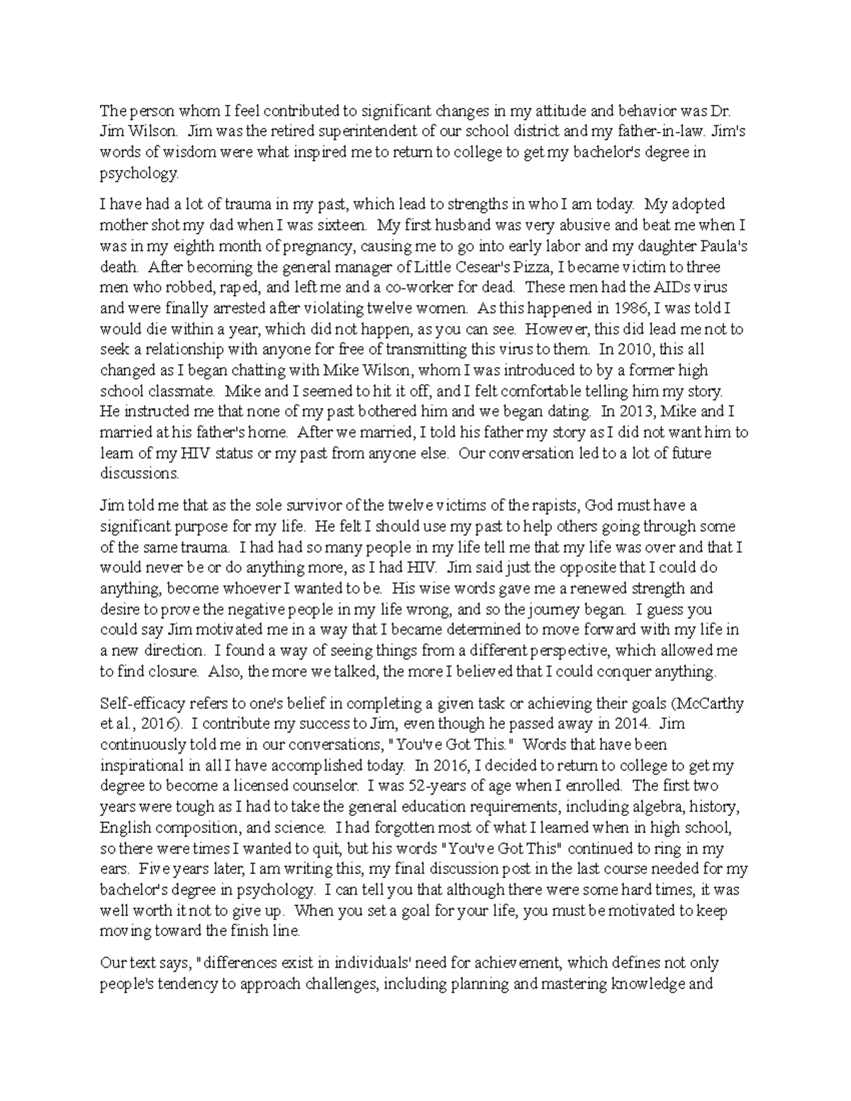 ABS 200 Week 5 Discussion - The person whom I feel contributed to ...