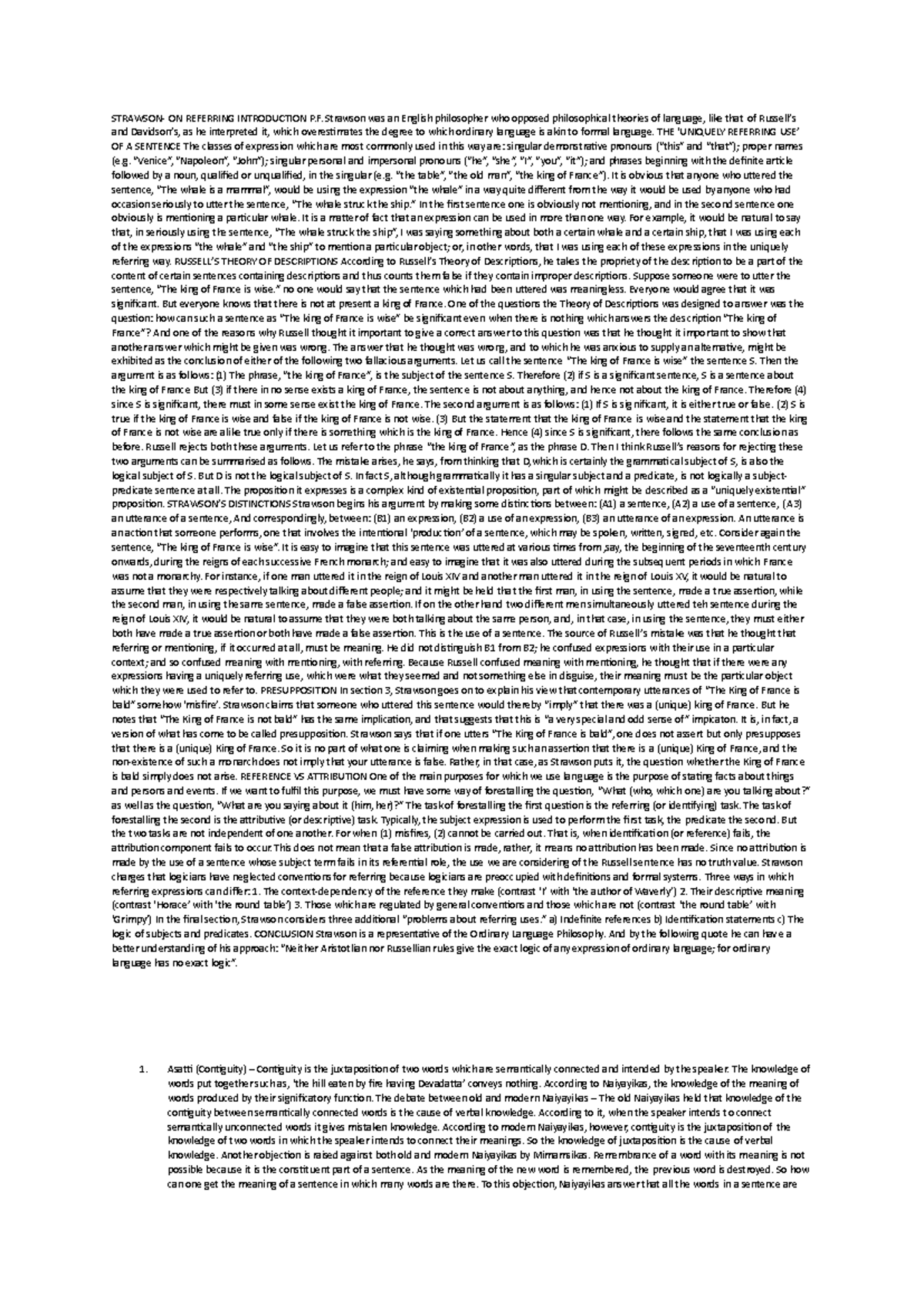 Philosophical Insights on Language and Meaning: Strawson's Arguments ...