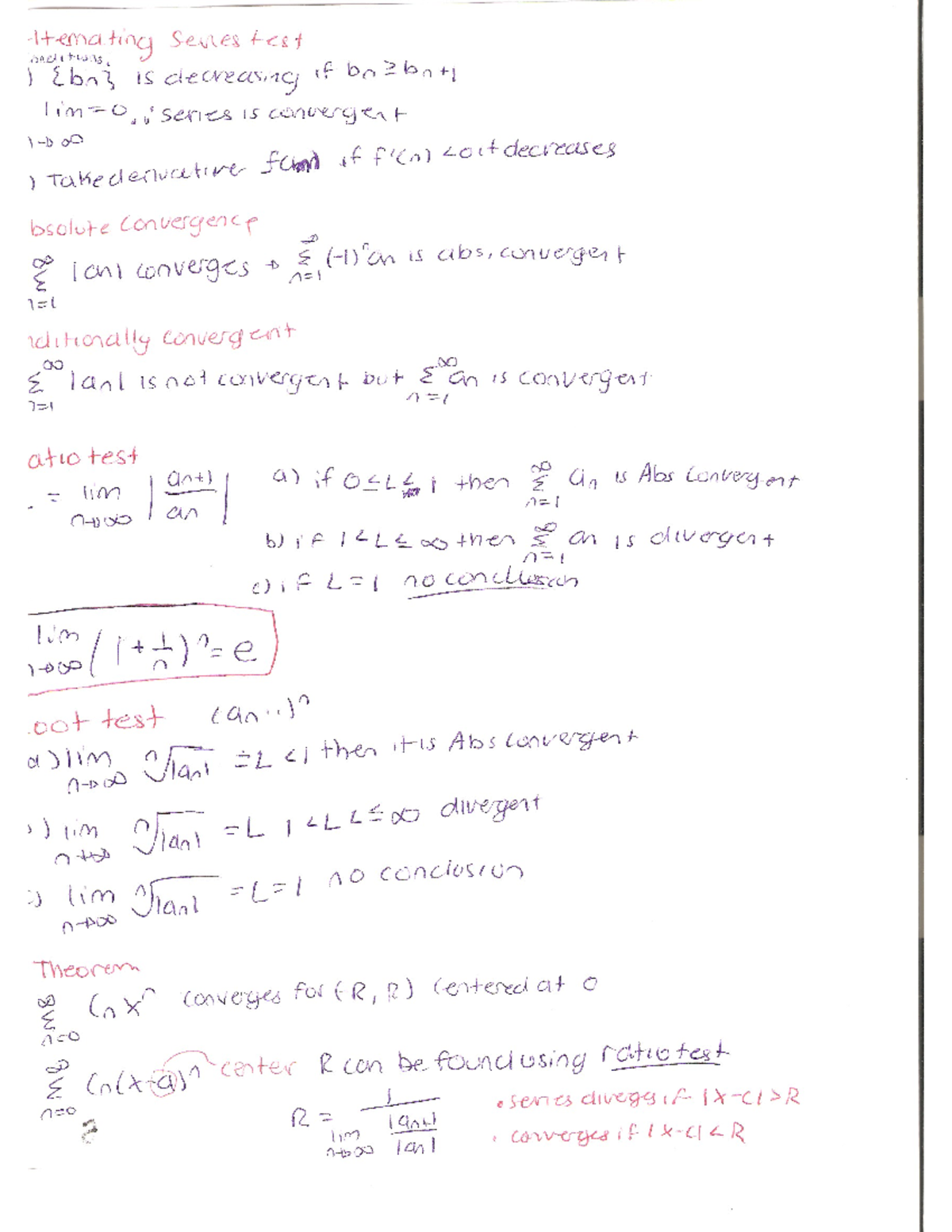 1413 Final Exam Notes: Convergence Concepts and Theorems - Studocu