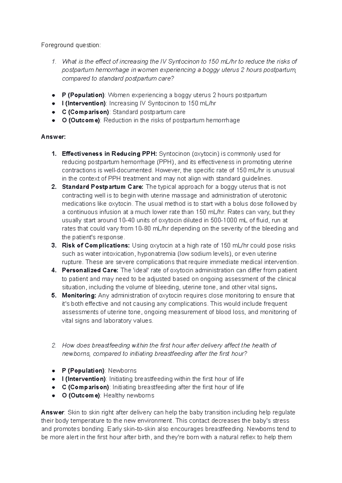 PBL PPH Management and Impact on Newborns: Insights and Protocols - Studocu