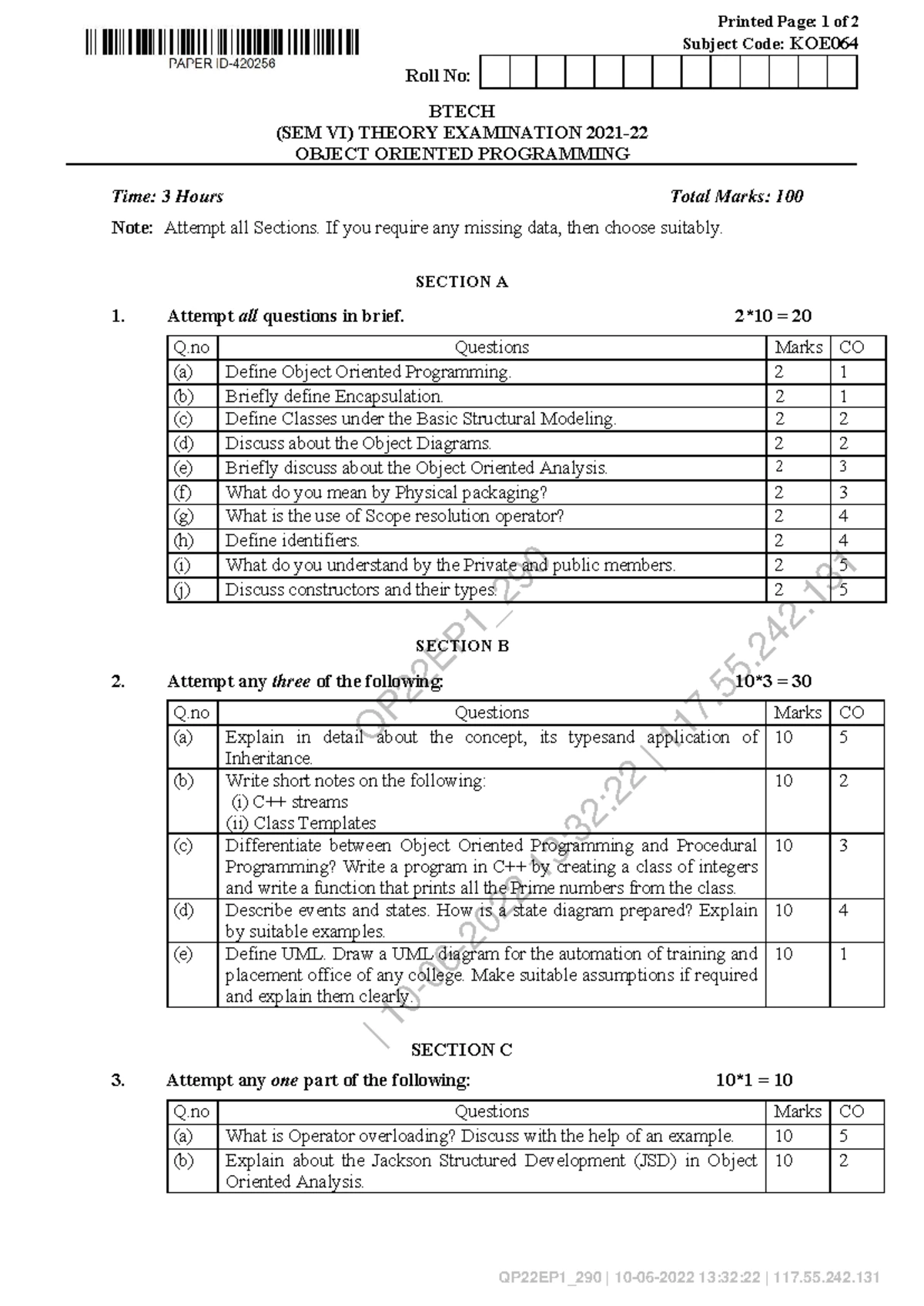 Oosd unit one oneshot - this is the one shoty of oosd notes of unit 1 ...