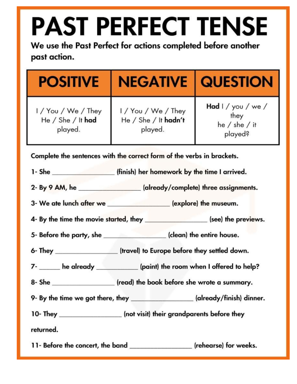 Present Perfect Grammar Notes for ESL Students - Studocu
