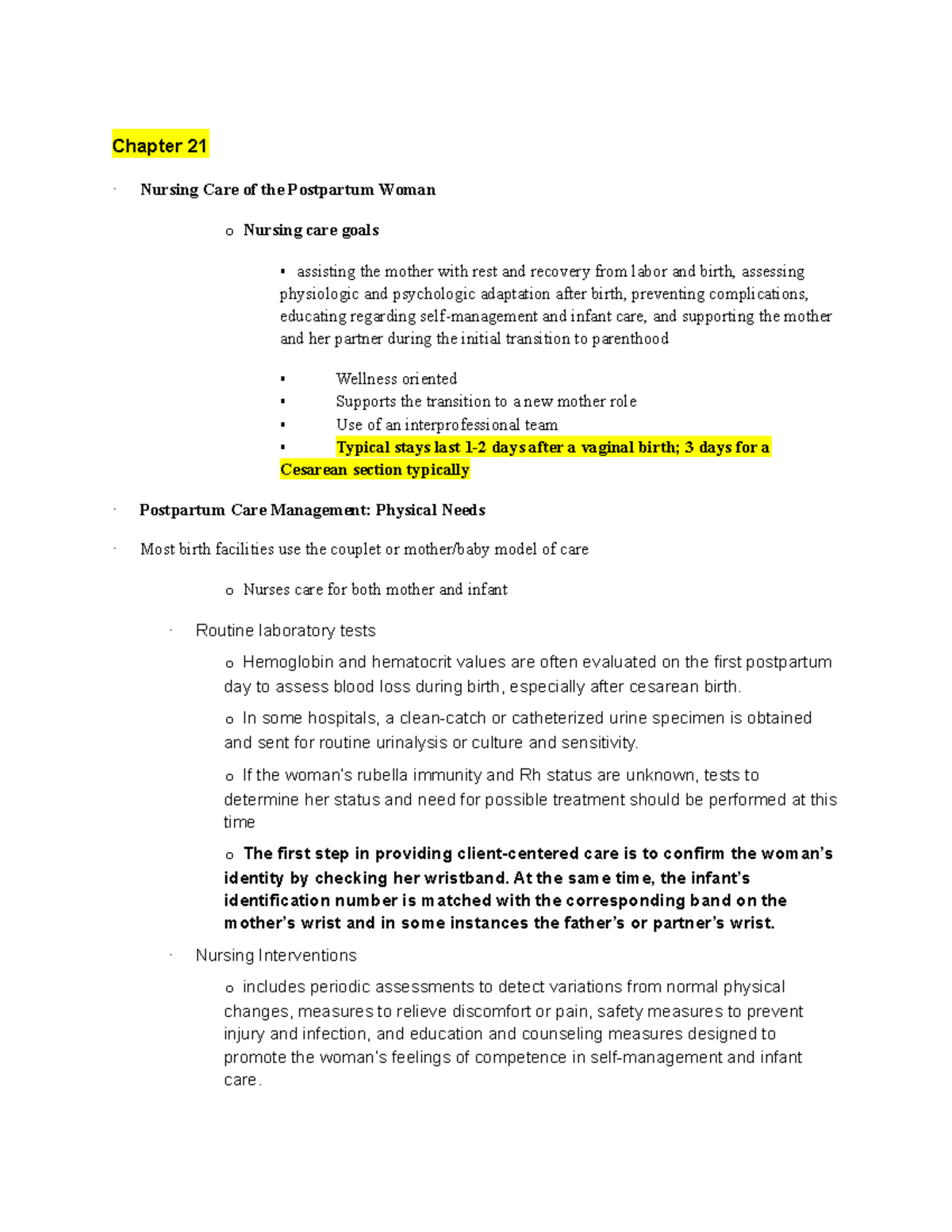 Nursing Care of the Family During the Postpartum Period - Chapter 21 ...