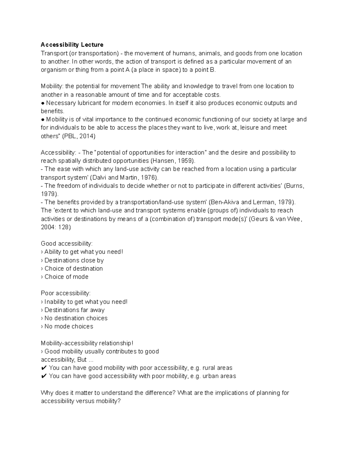 MIP Midterm: Understanding Accessibility and Mobility in Transport ...