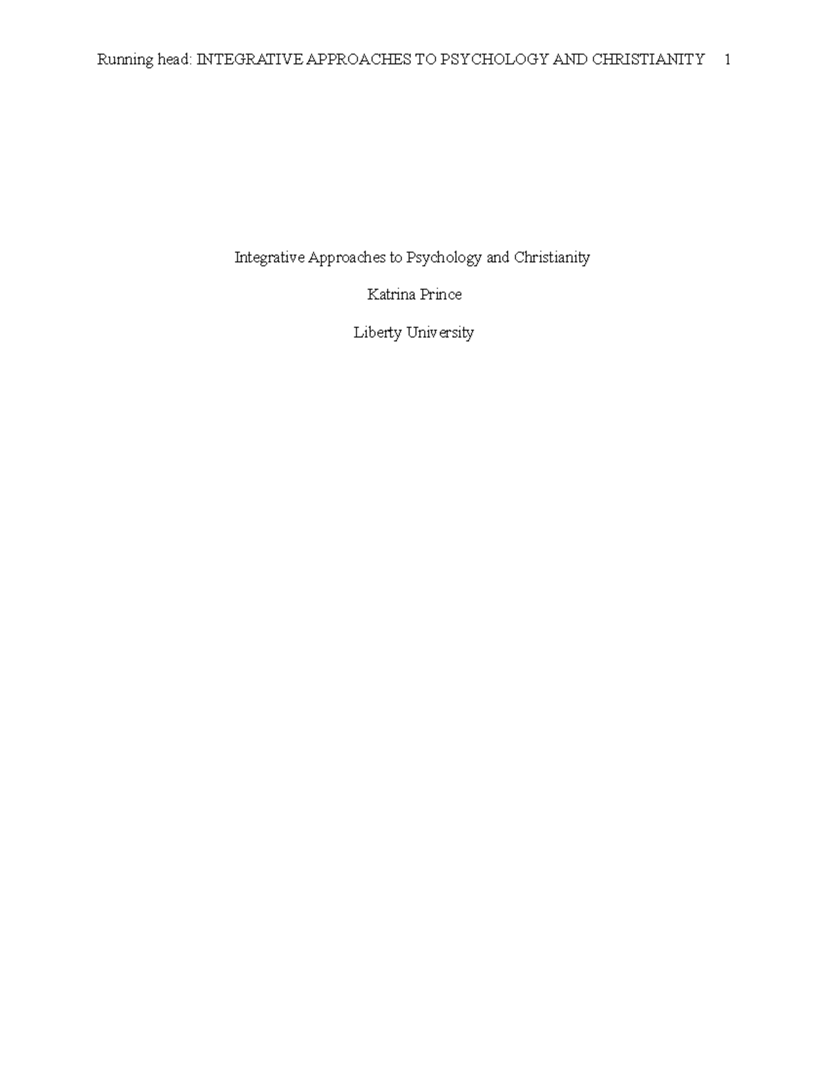 Integrative Approaches to Psychology & Christianity: A Reflection on ...