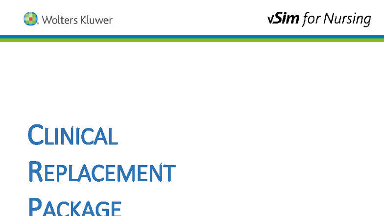 vSim Clinical Replacement Packet for Students: Instructions ...