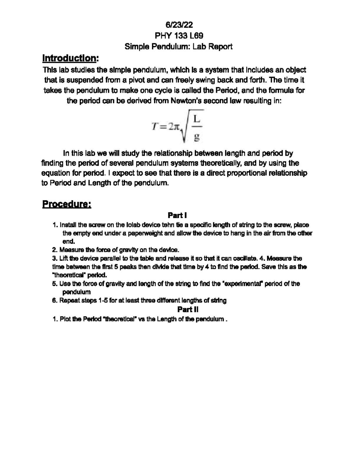 PHY 133 L Lab Report: Exploring Conservation of Momentum - Studocu