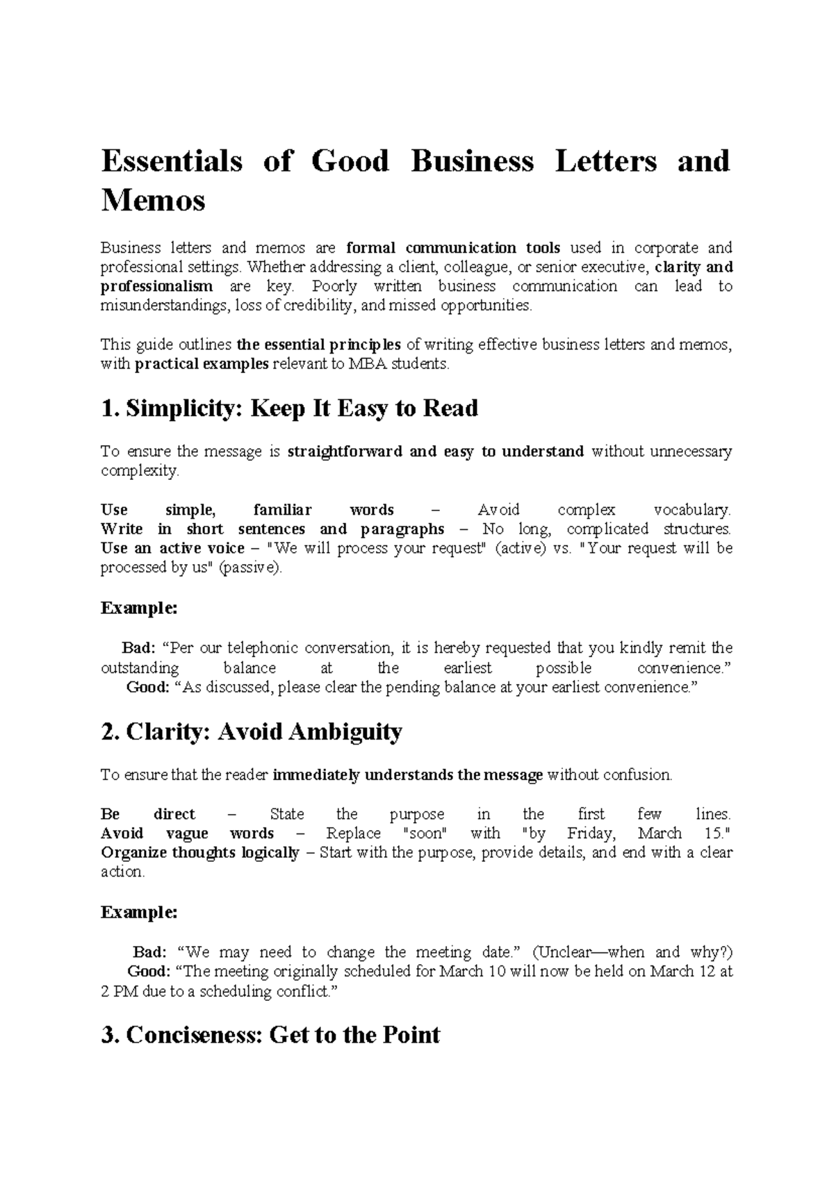 Unit II - Comprehensive Notes on Effective Business Letters & Memos ...