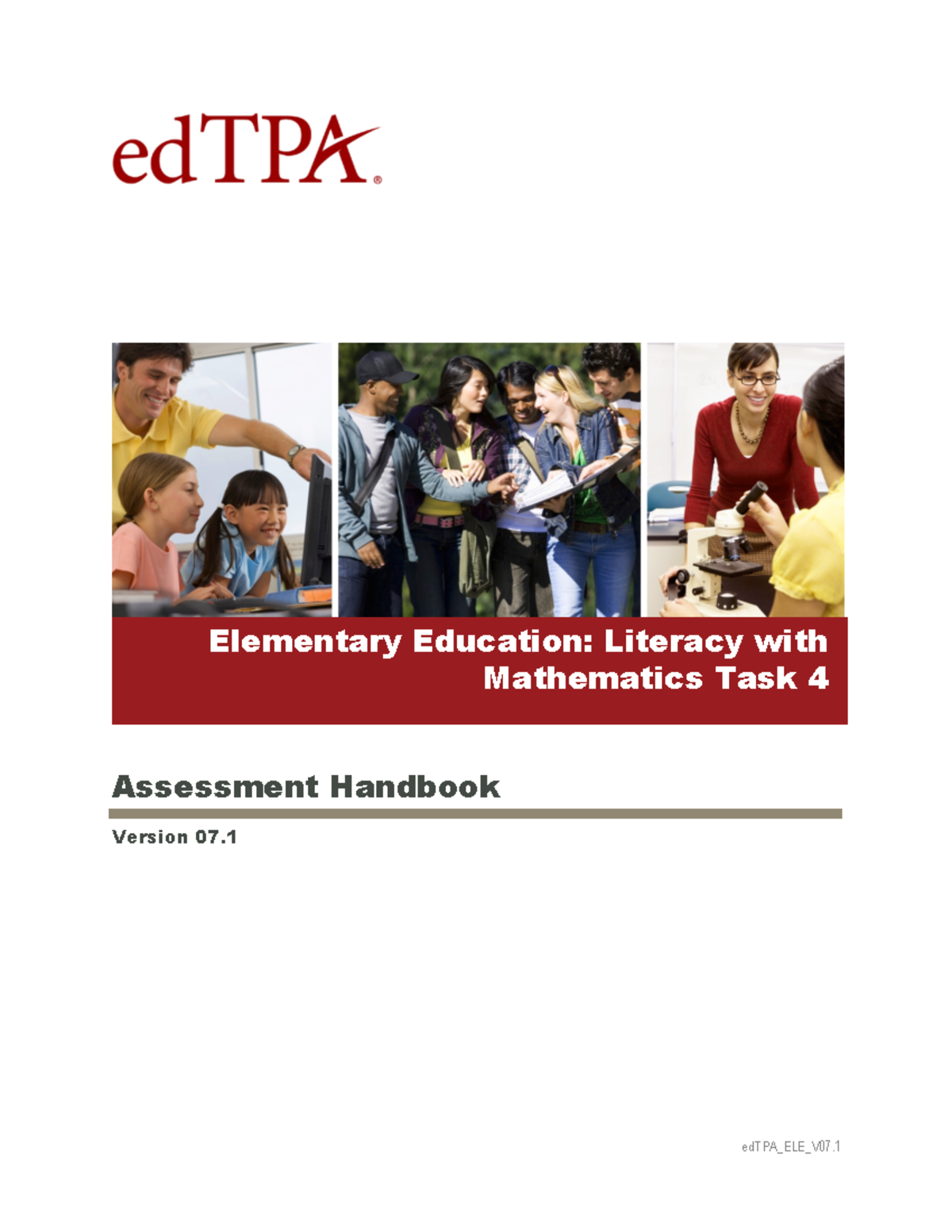 edTPA_ELE_V07 Handbook: Literacy & Math Task 4 Assessment Guide - Studocu