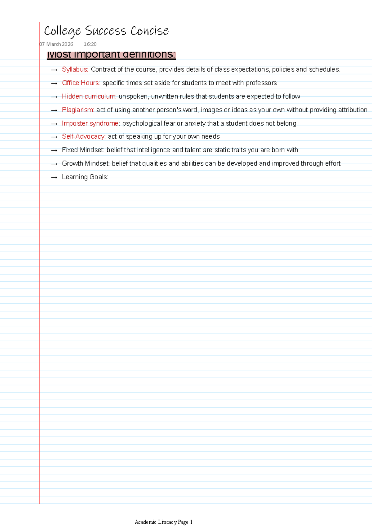 College Success: Chapter 3 - The Learning Process Overview - Studocu