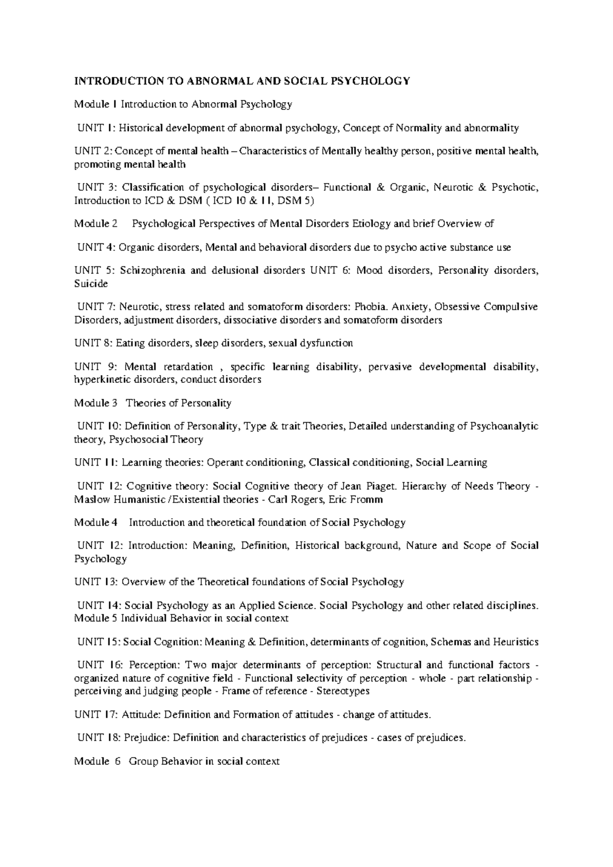 Abnormal Psychology Notes (PSY 101): Comprehensive Overview of Key ...