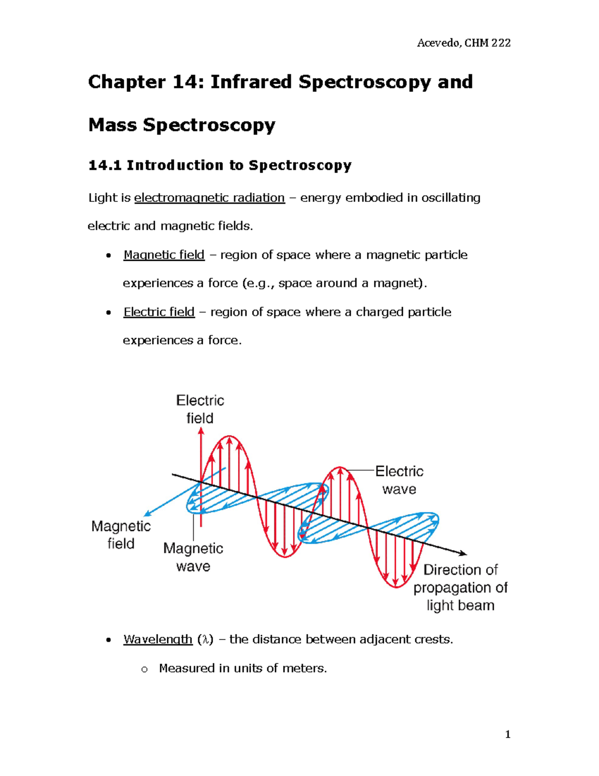 CHM222 Chapter 14: Infrared and Mass Spectroscopy Insights - Studocu