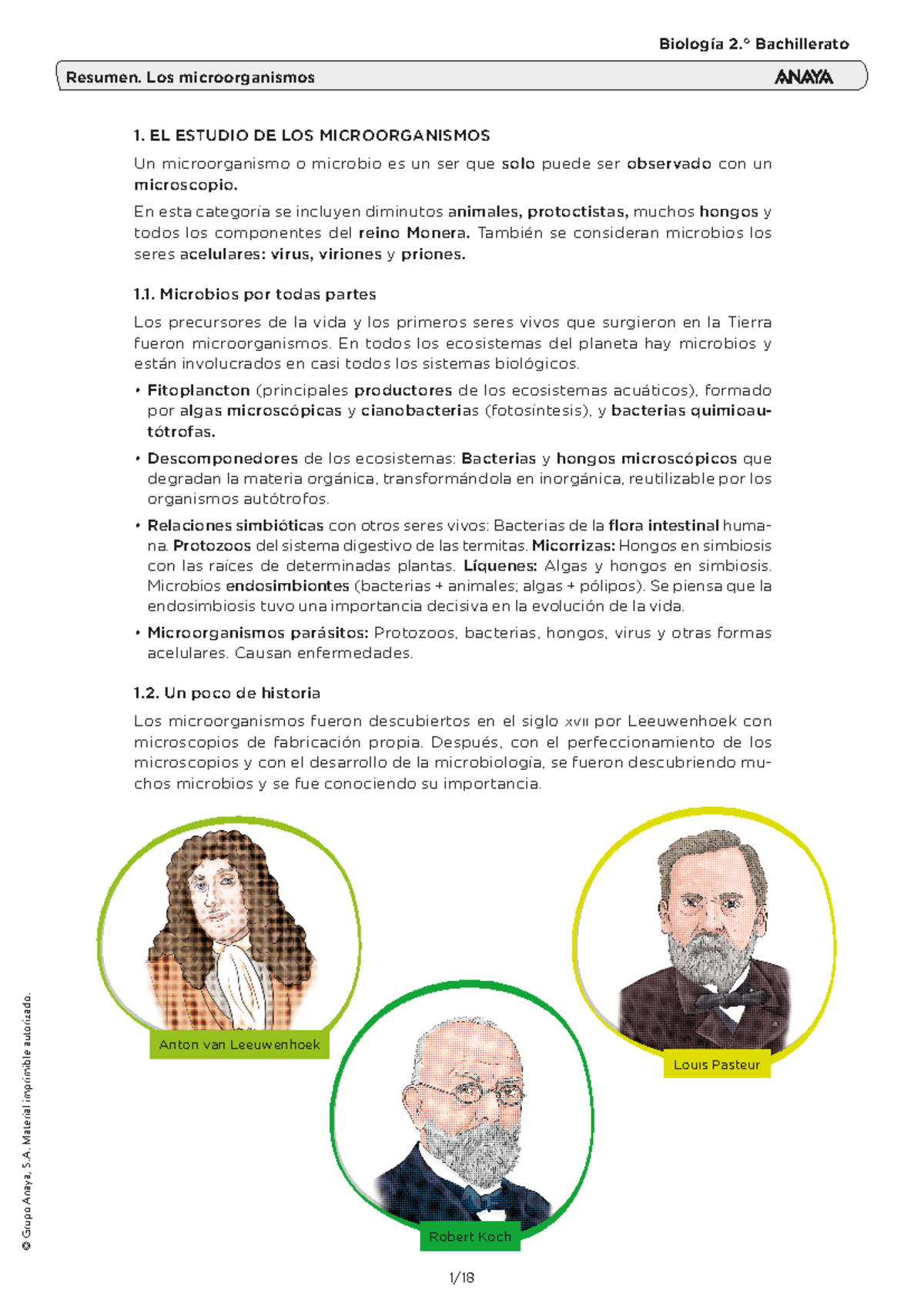 12. Microorganismos: Historia, Clasificación y Funciones Bioológicas -  Studocu