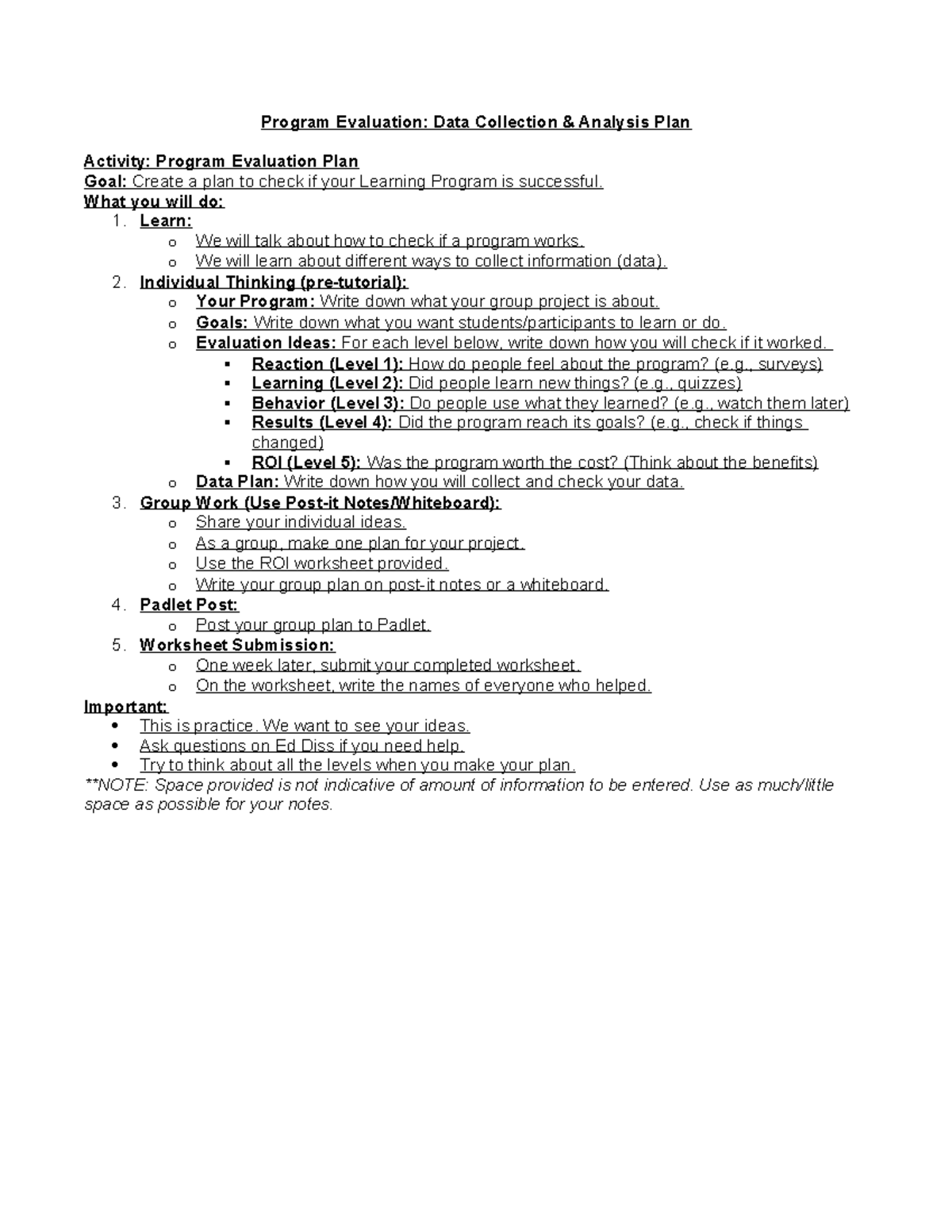 MGTS7611 Program Evaluation Plan: Data Collection & Analysis Guide 2025 ...