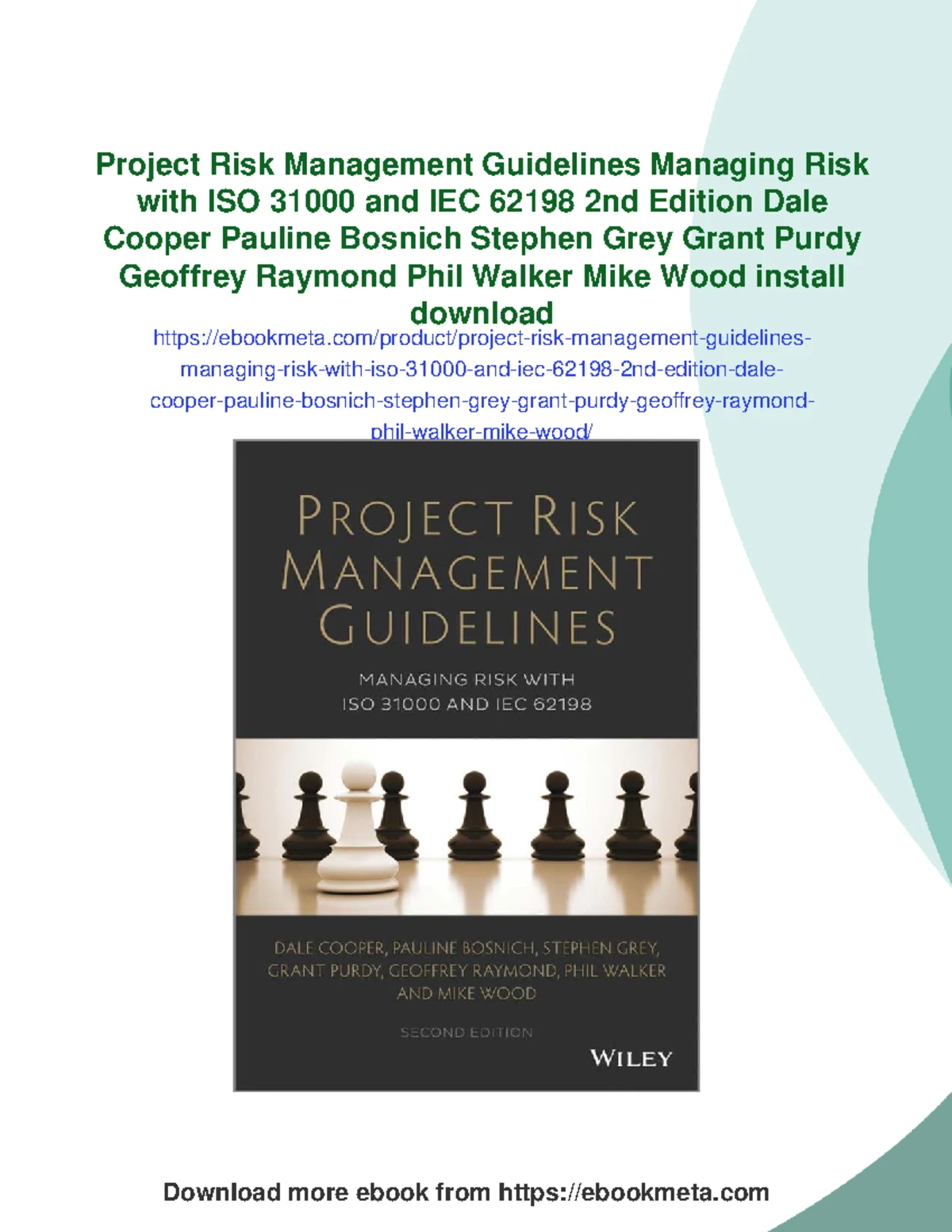 Project Risk Management Guidelines: Managing Risk with ISO 31000 & IEC ...