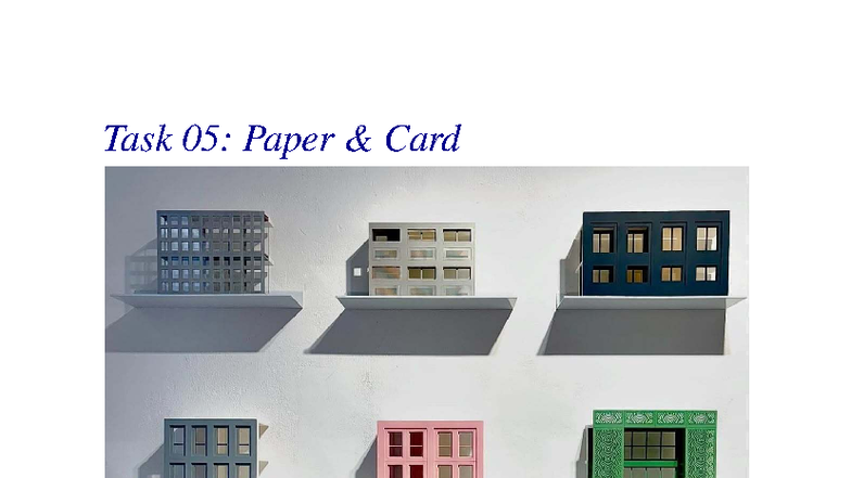Task 05: Paper & Card - Floor Plans and Model Construction - Studocu