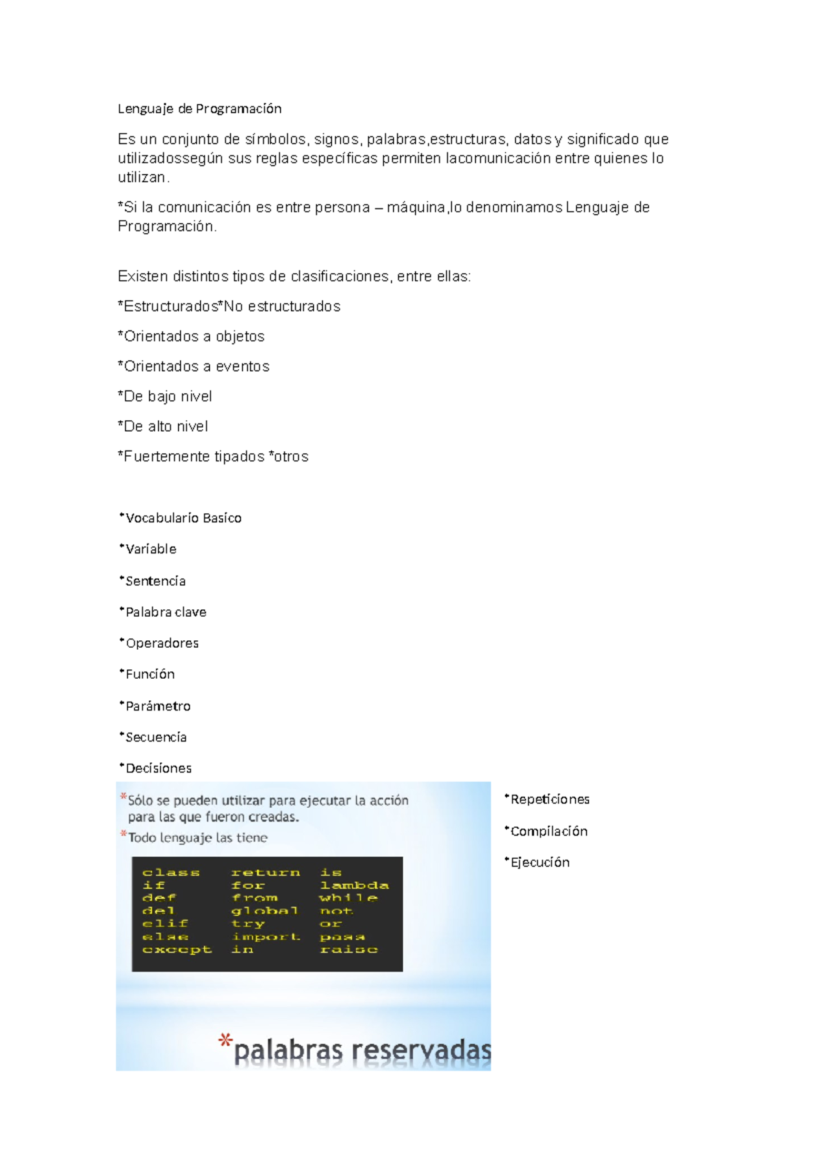 Lenguaje de Programación - Lenguaje de Programación Es un conjunto de ...